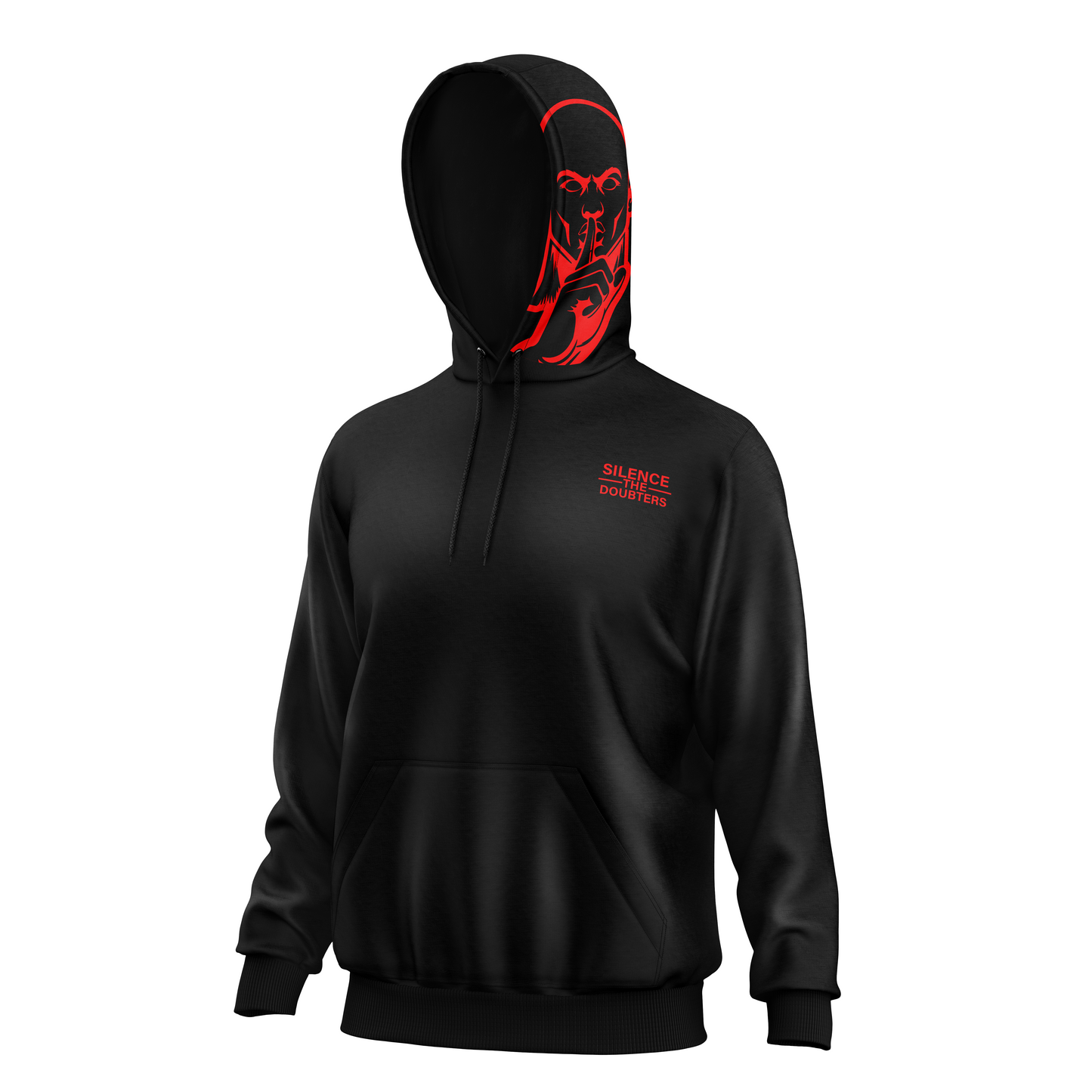 Fleece Hoodie Shhh Guy Side Logo/Stacked Silence