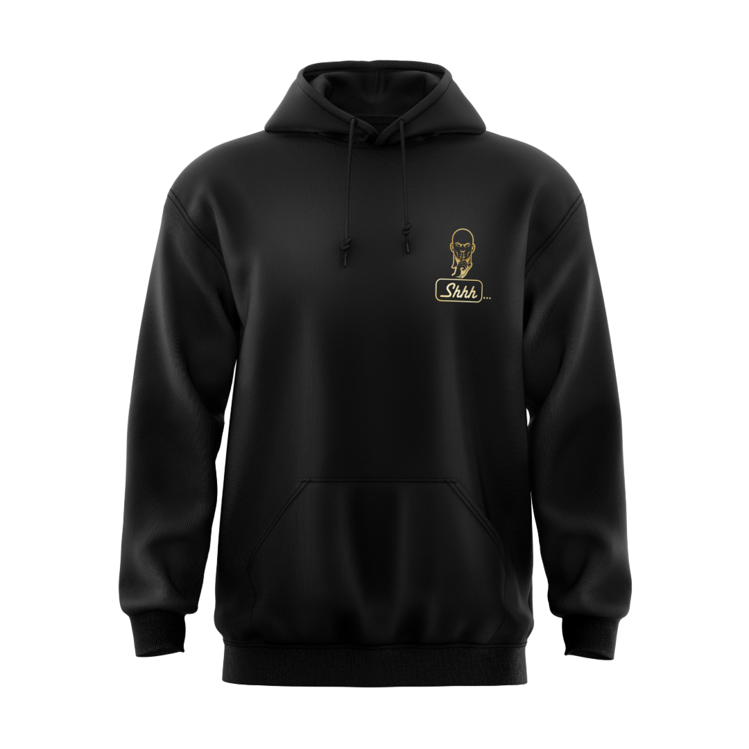 FLEECE HOODIE "LEFT CHEST SHHH GUY LOGO"