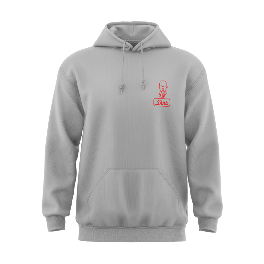 FLEECE HOODIE "LEFT CHEST SHHH GUY LOGO"