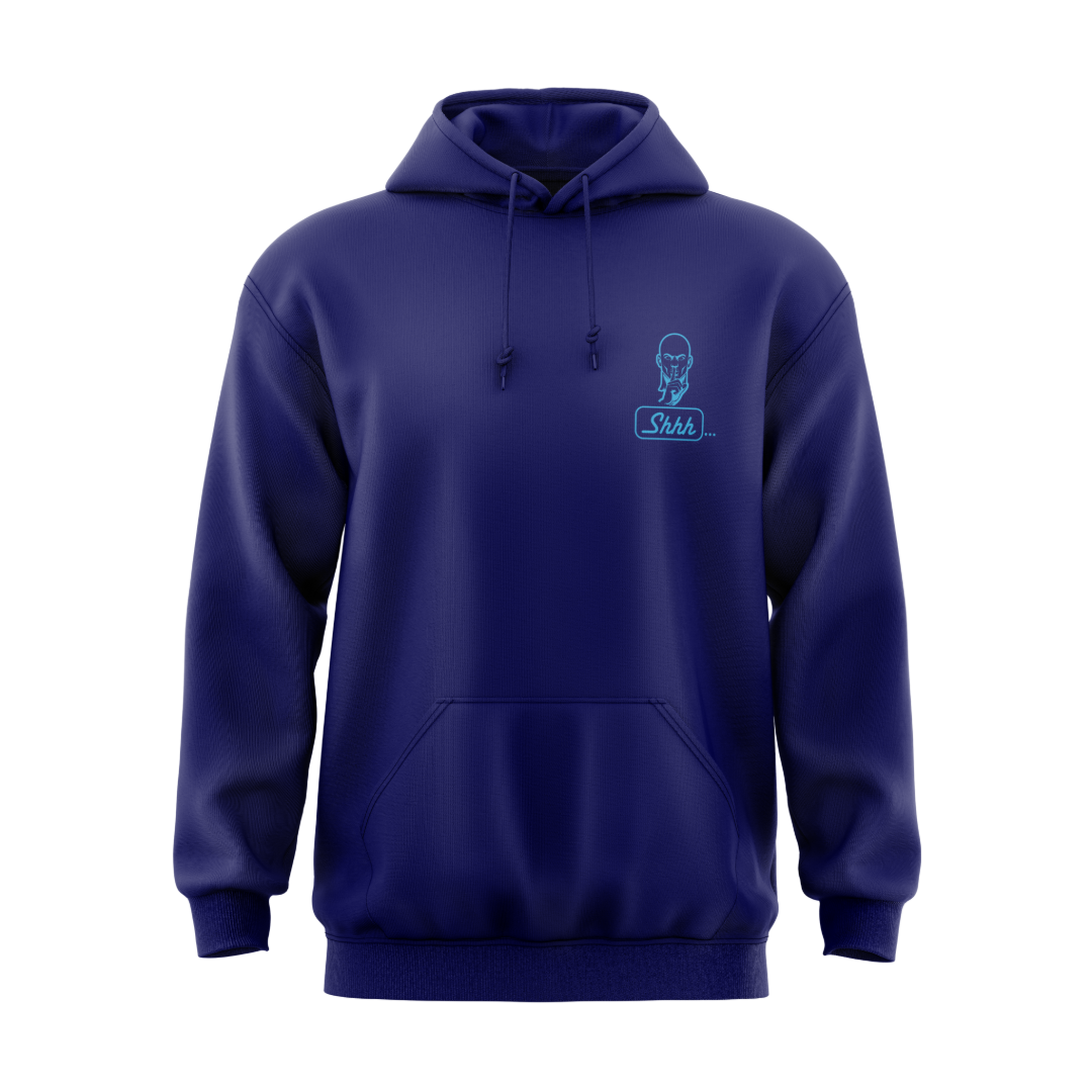 FLEECE HOODIE "LEFT CHEST SHHH GUY LOGO"