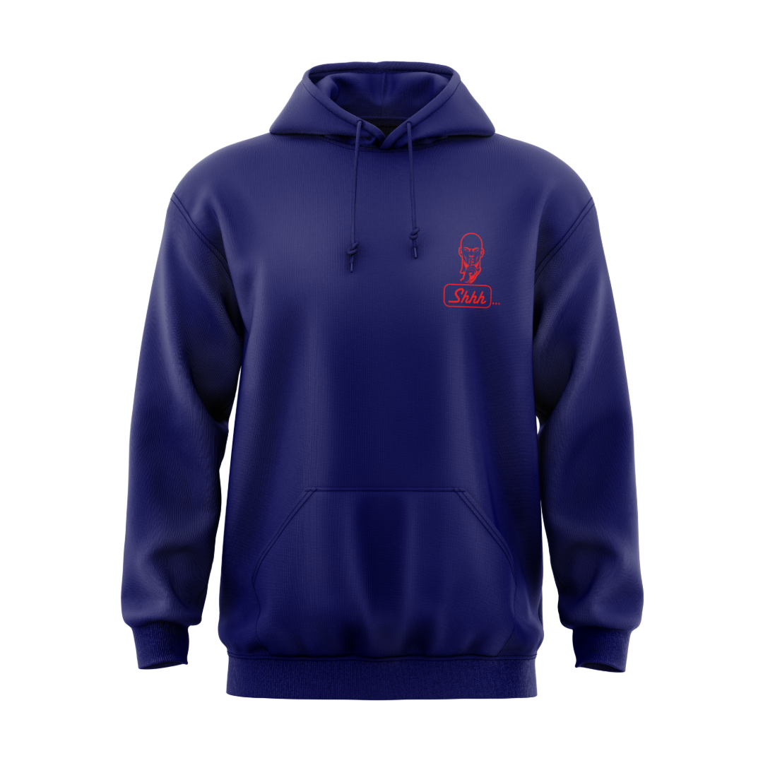 FLEECE HOODIE "LEFT CHEST SHHH GUY LOGO"