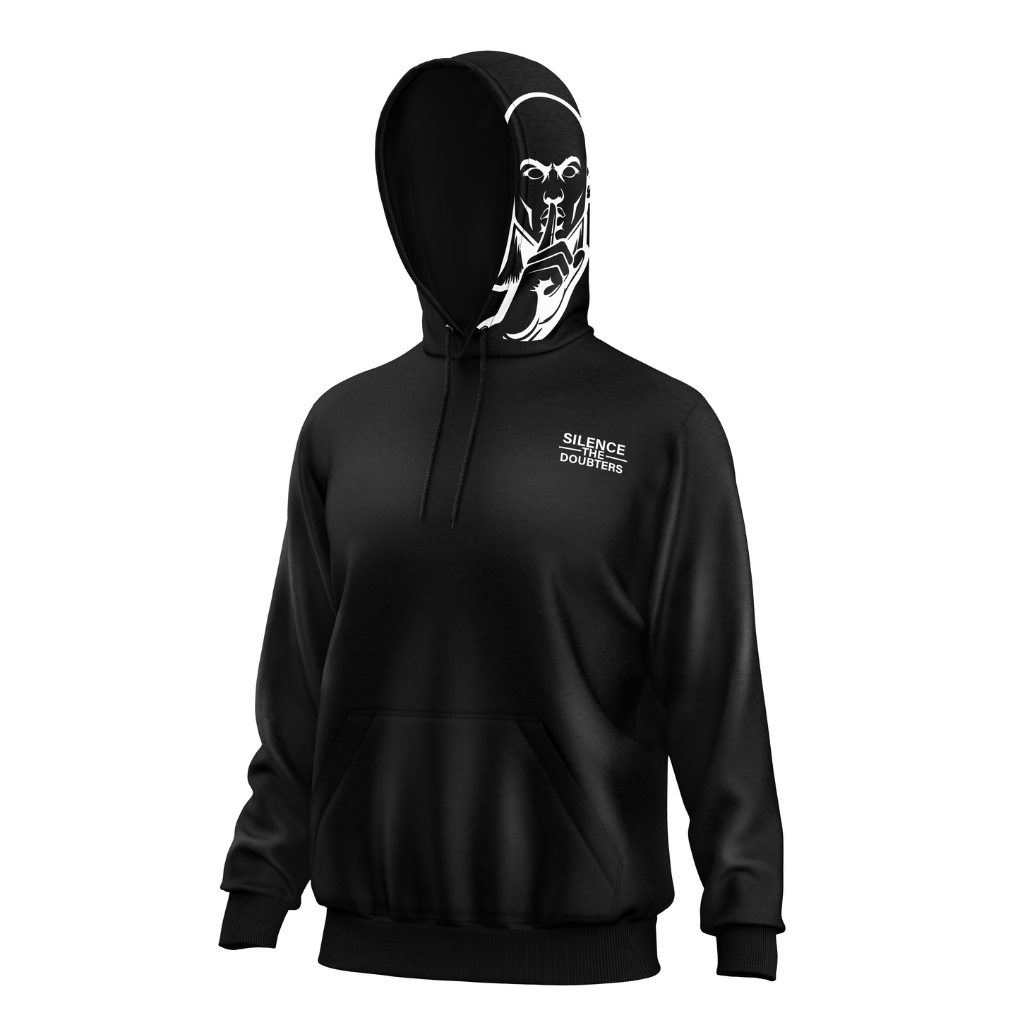 Fleece Hoodie Shhh Guy Side Logo/Stacked Silence