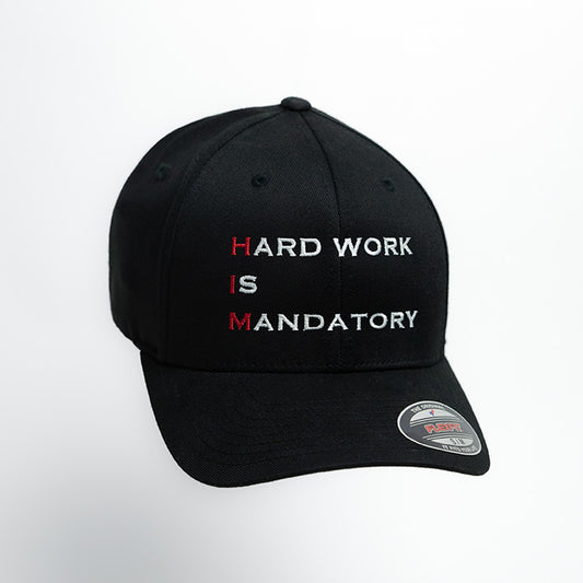 Hard Work is Mandatory Flex Fit Hat - Black